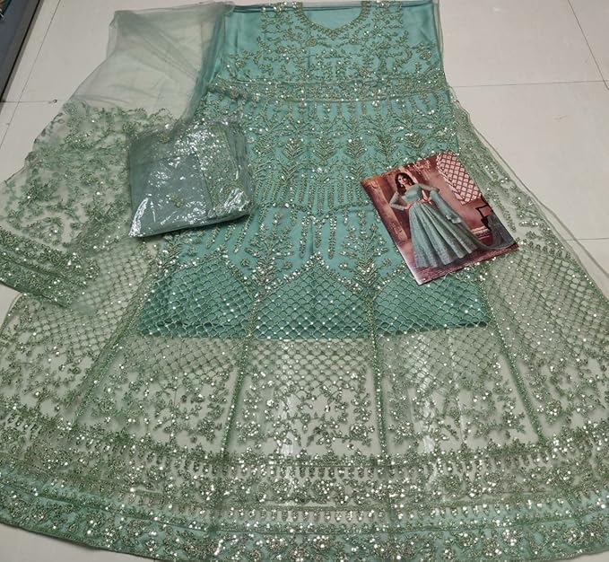 STELLACOUTURE women's indian traditional full length heavy embroidered gown - Image 3