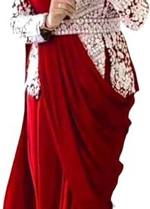 Indian Women's Party Wear Fancy Indo Western Drape Saree with Embroidered Koti